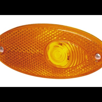 Refletor laranja oval para automóvel com textura e dois furos de fixação