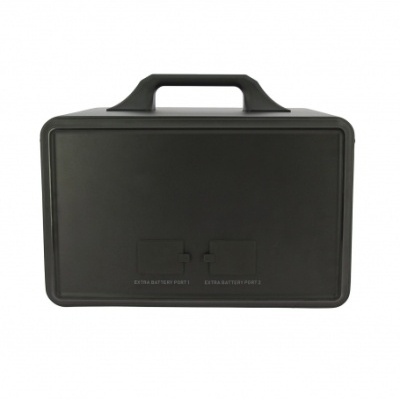Estojo rígido preto com pega e portas de bateria extra