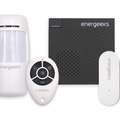 Conjunto de segurança doméstica energeeks com vários sensores e comando remoto