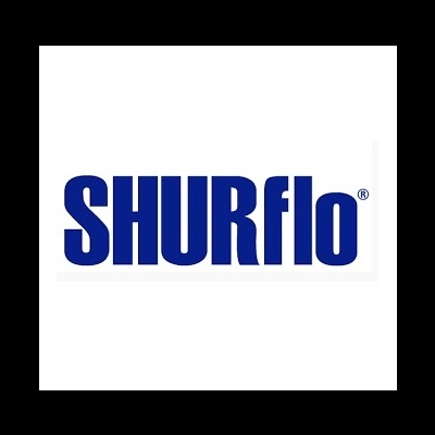 Logótipo SHURflo em azul sobre fundo branco