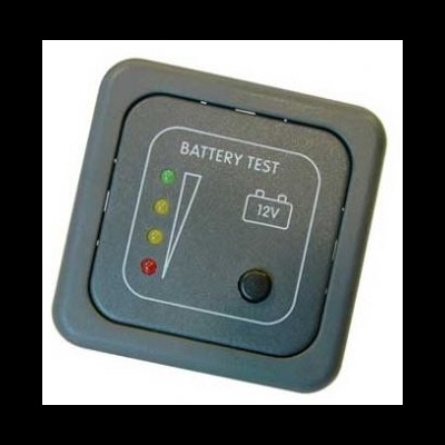 Painel de teste de bateria 12V com LEDs e botão