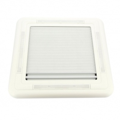 Difusor de teto quadrado branco com grade central ajustável