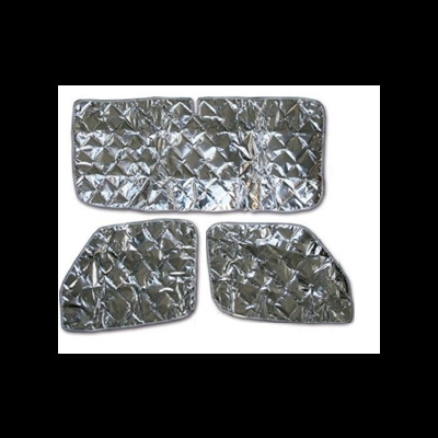 Conjunto de protetores refletivos prateados para vidros de carro com textura acolchoada