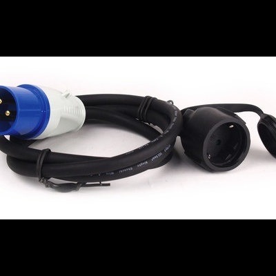 Cabo de extensão elétrico com ficha azul e preta