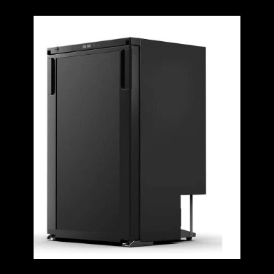 Frigorífico compacto preto com alça integrada