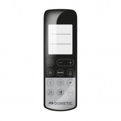 Comando remoto preto e cinzento DOMETIC com ecrã e botões