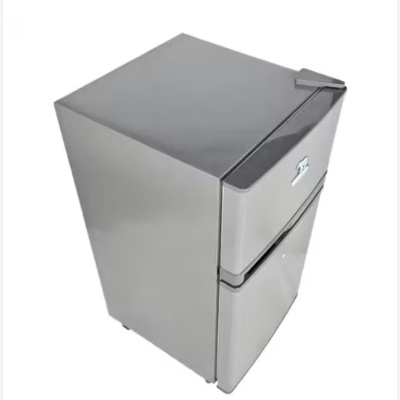 Frigorífico compacto inox duas portas fundo branco