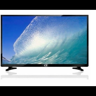 Televisão plana CZ com ecrã a exibir imagem de onda do mar