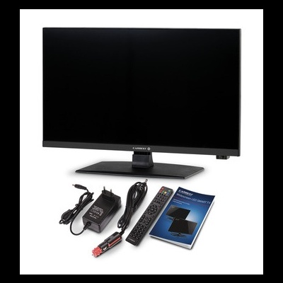 Televisor CARIBEST com acessórios e manual