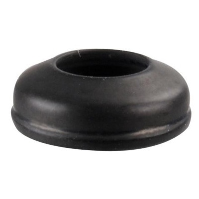 Anel ou vedante de borracha preto, circular, sobre fundo branco