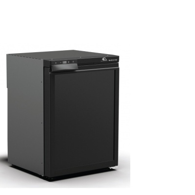 Frigorífico compacto preto com painel digital topo