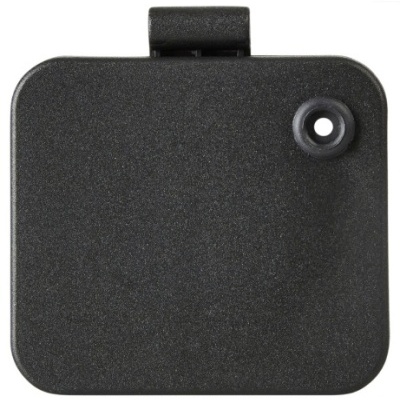 Tampa quadrada preta fosca com orifício lateral
