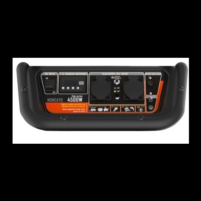 Gerador portátil preto MONCAYO 4500W com tomadas e botões