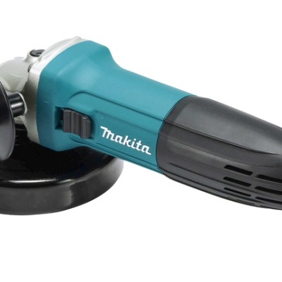 Esmerilhadora Makita azul e preta com disco de corte