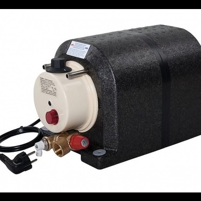 bomba de circulação com carcaça preta texturada e componente frontal branco com botões vermelho e preto