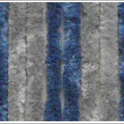 Tecido macio listrado azul e cinzento com textura felpuda