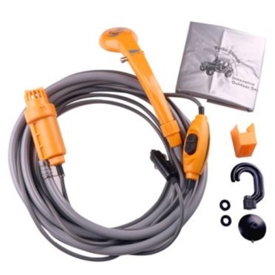 Cabo longo cinzento com ponta laranja, controlador e acessórios