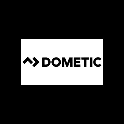 Logótipo preto da DOMETIC em fundo branco
