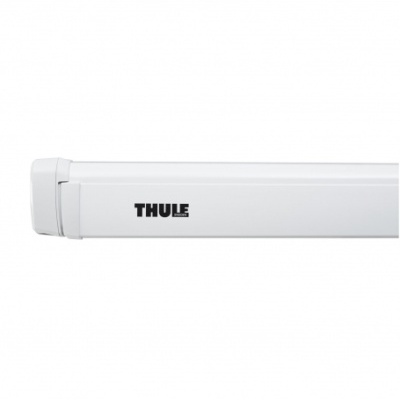 Barra de tejadilho branca da Thule com logo preto