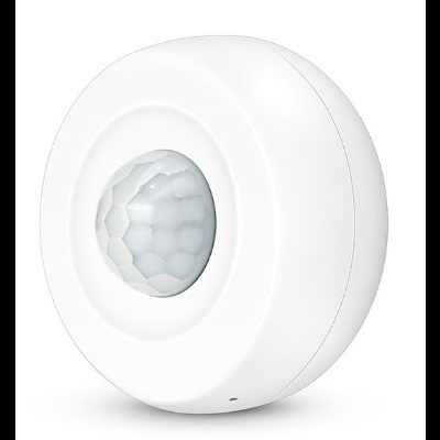 Sensor de movimento branco redondo com centro facetado