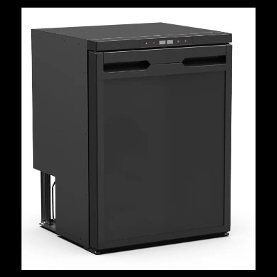 Máquina de lavar loiça preta integrada com painel digital