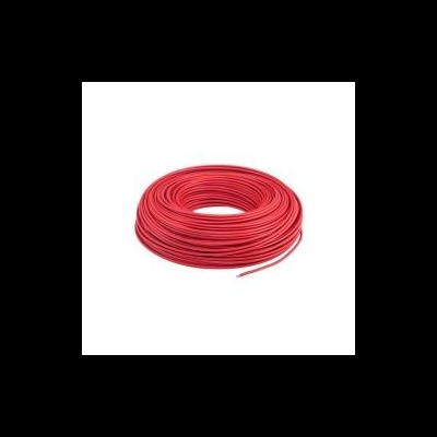 Bobina de fio elétrico vermelho enrolado circularmente