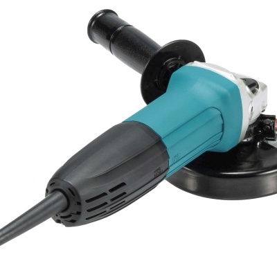Esmerilhadora elétrica com disco de corte e punho lateral