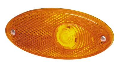 Refletor laranja oval para automóvel com textura e dois furos de fixação