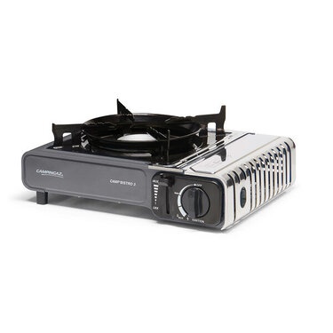 Fogão portátil a gás Campingaz cinza com botão preto