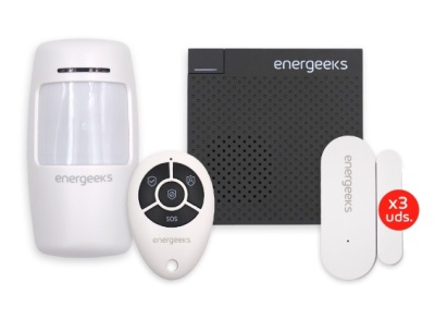 Conjunto de segurança doméstica energeeks com vários sensores e comando remoto