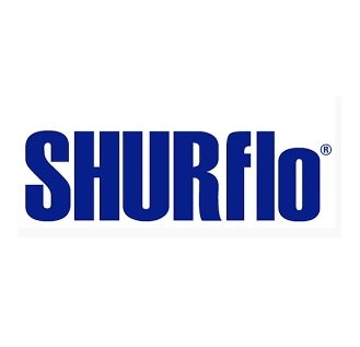Logótipo SHURflo em azul sobre fundo branco