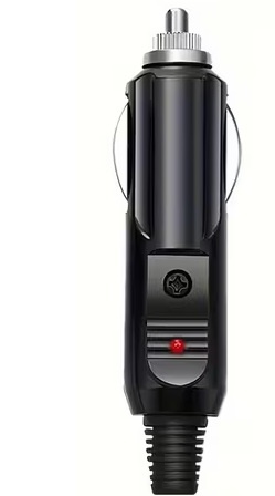 Dispositivo elétrico preto com botão deslizante e LED vermelho