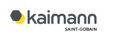 Logótipo Kaimann SAINT-GOBAIN com hexágono cinzento e amarelo