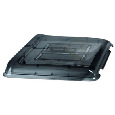 Tampa quadrada plástica transparente fumada com design simples