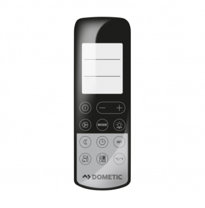 Comando remoto preto e cinzento DOMETIC com ecrã e botões