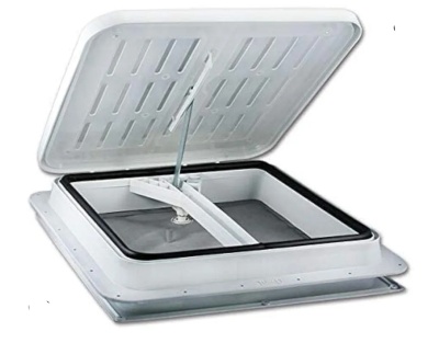 Tampa de ventilação quadrada branca com janela transparente