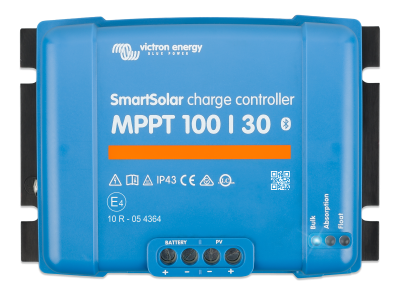 Controlador de carga solar azul SmartSolar MPPT 100 30 da victron energy com indicadores LED