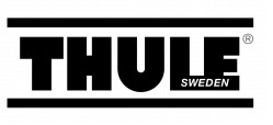 Logótipo da marca THULE em preto com SWEDEN em branco