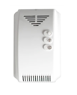 Dispositivo eletrónico branco com botões e grelhas de ventilação