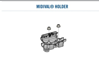 Suporte metálico cinzento com texto MIDIVAL® HOLDER