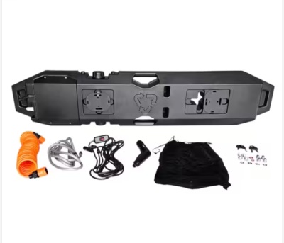 Kit de acessórios para veículo com cabos e componentes diversos preto, laranja e cinza