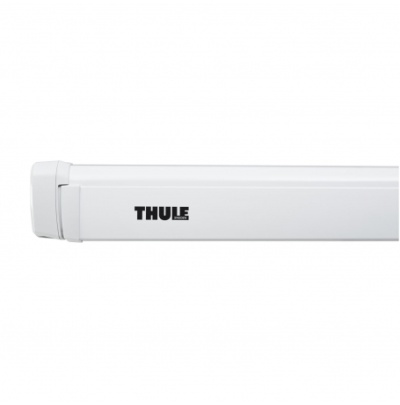 Barra de tejadilho branca da Thule com logo preto