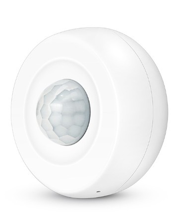 Sensor de movimento branco redondo com centro facetado