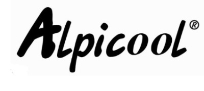 Logótipo Alpicool em preto sobre fundo branco