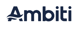 Logotipo da Ambiti em azul escuro, com design estilizado no 'A'