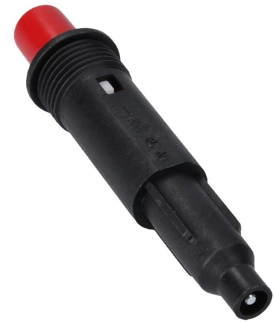 Conector elétrico plástico preto com parte superior vermelha