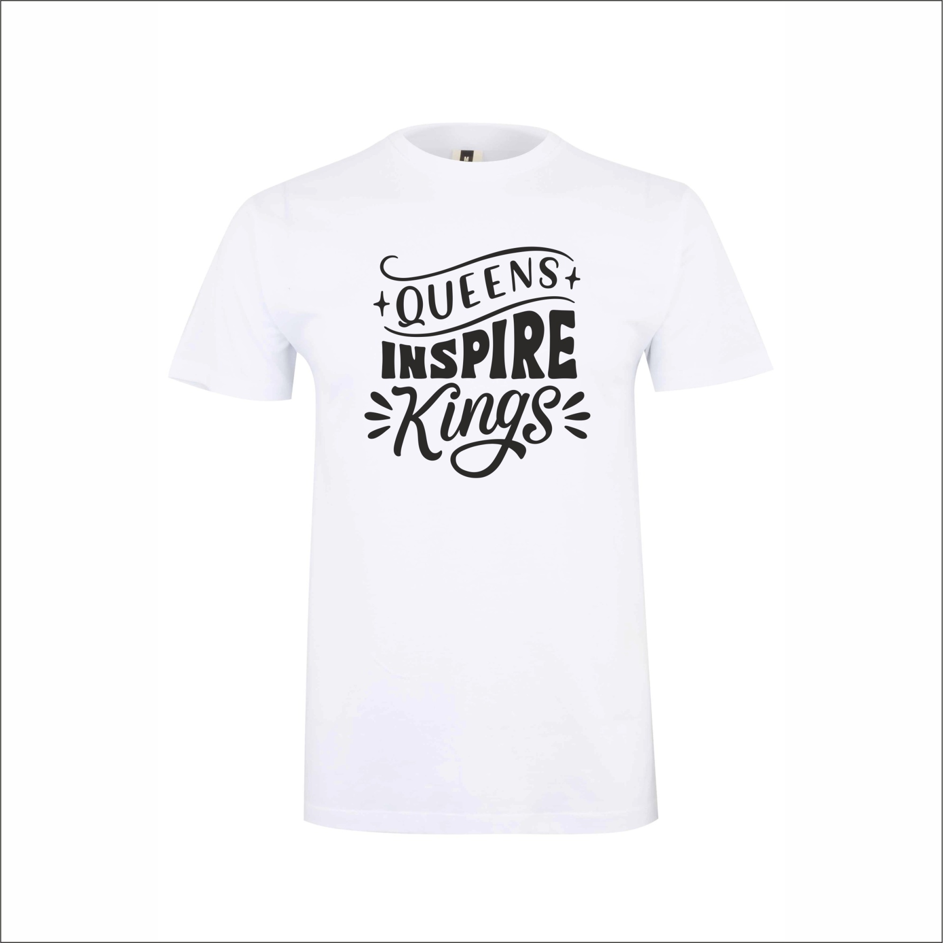 T-Shirt Queens inspire kings T-shirt branca com estampado preto QUEENS INSPIRE Kings