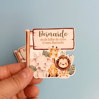 Adesivo para batizado com animais selvagens