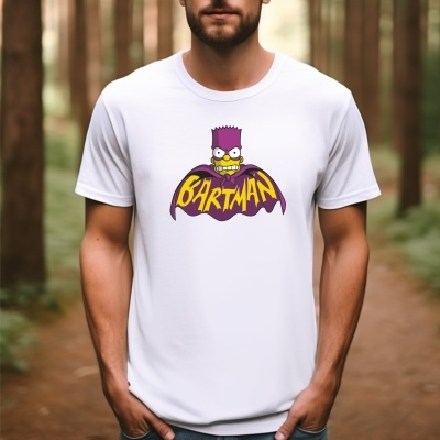 T-shirt branca com estampa do Bartman dos Simpsons