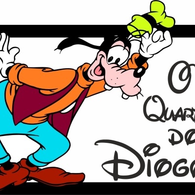Personagem de desenho animado Goofy com texto O Quarto Do Diego